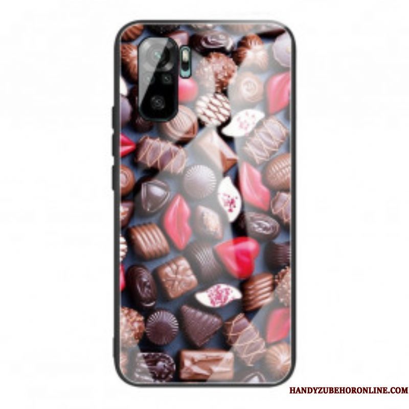 Hoesje voor Xiaomi Redmi Note 10 / 10S Chocolade Gehard Glas