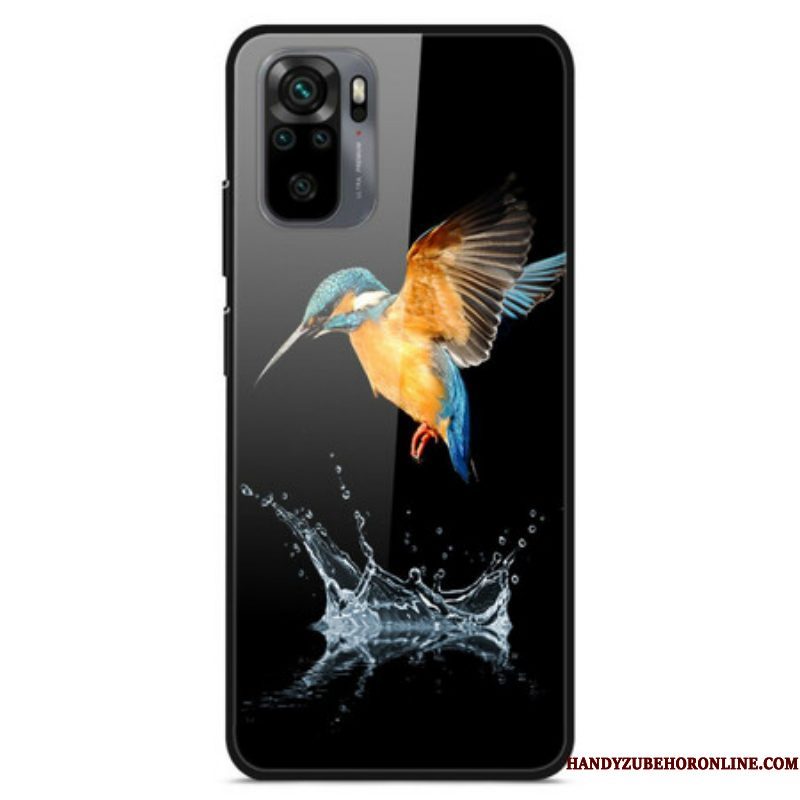 Hoesje voor Xiaomi Redmi Note 10 / 10S Crown Bird Gehard Glas