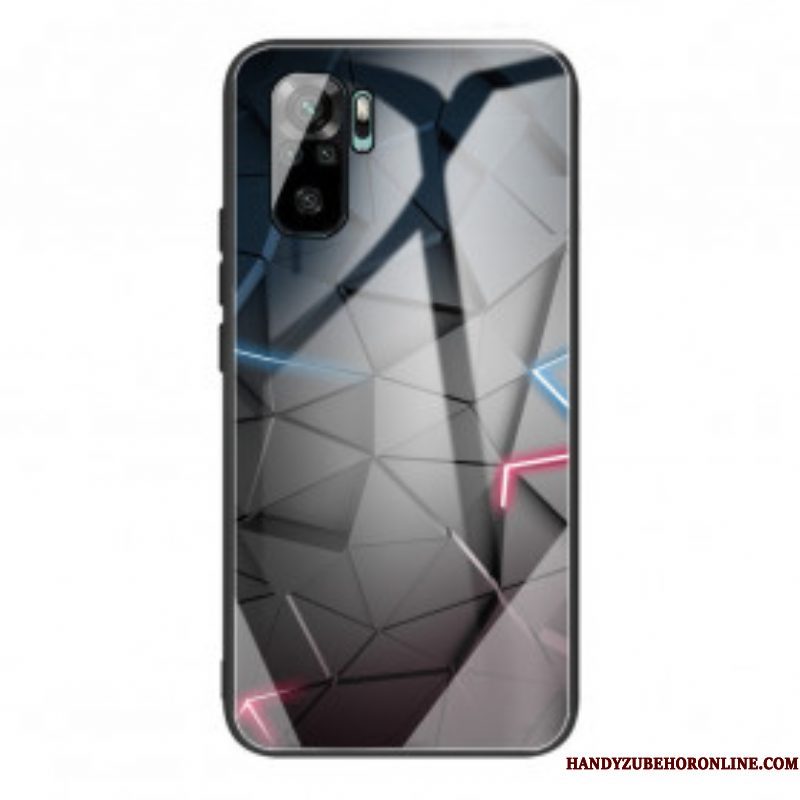 Hoesje voor Xiaomi Redmi Note 10 / 10S Geometrie Van Gehard Glas