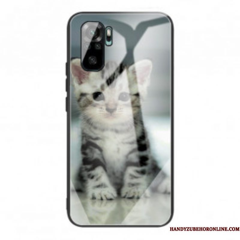 Hoesje voor Xiaomi Redmi Note 10 / 10S Kitten Gehard Glas