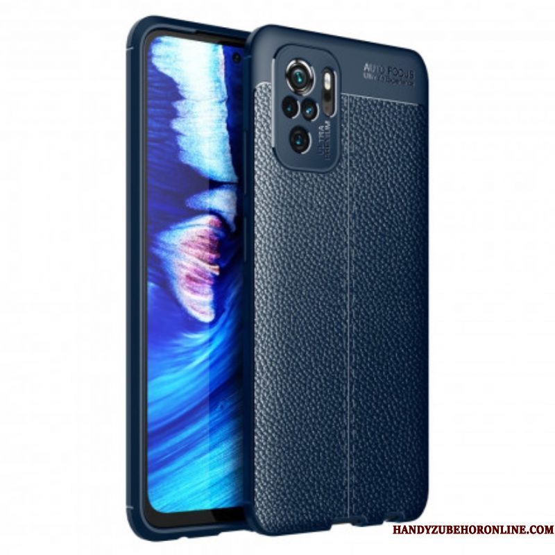 Hoesje voor Xiaomi Redmi Note 10 / 10S Ledereffect Litchi Dubbele Lijn