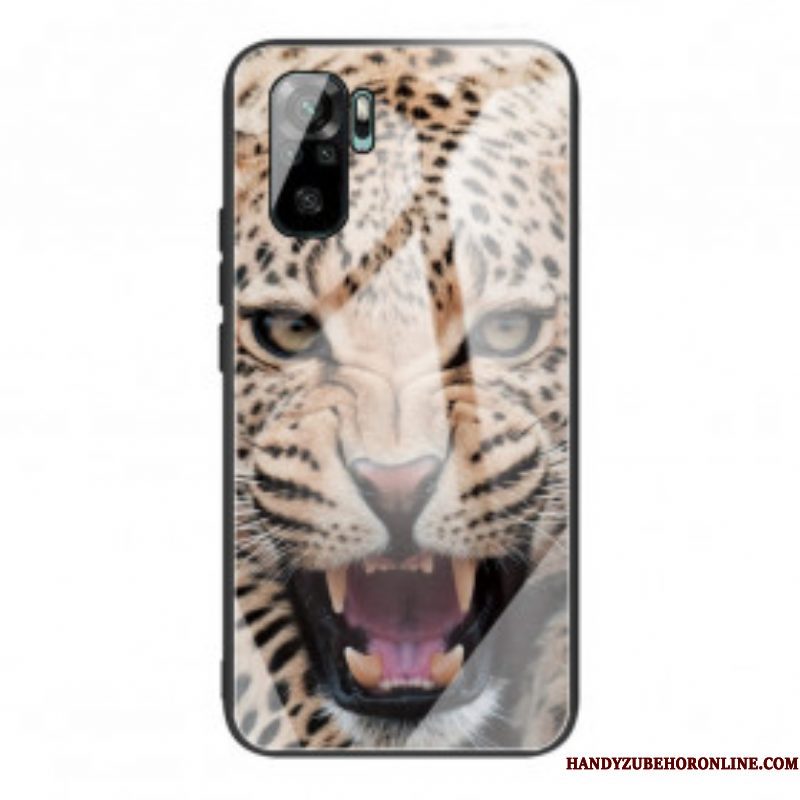 Hoesje voor Xiaomi Redmi Note 10 / 10S Luipaard Gehard Glas