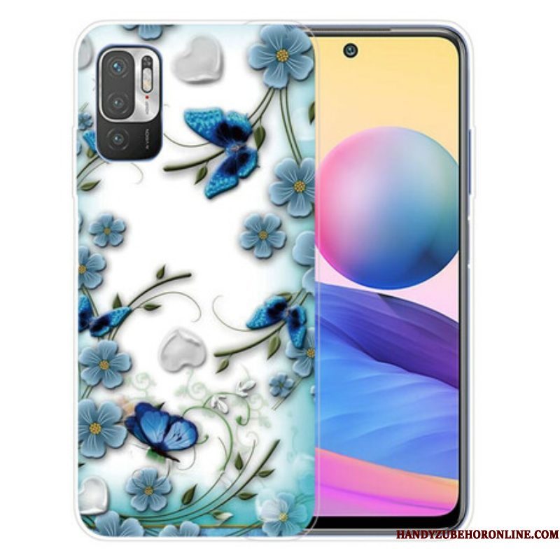 Hoesje voor Xiaomi Redmi Note 10 5G Retro Vlinders En Bloemen