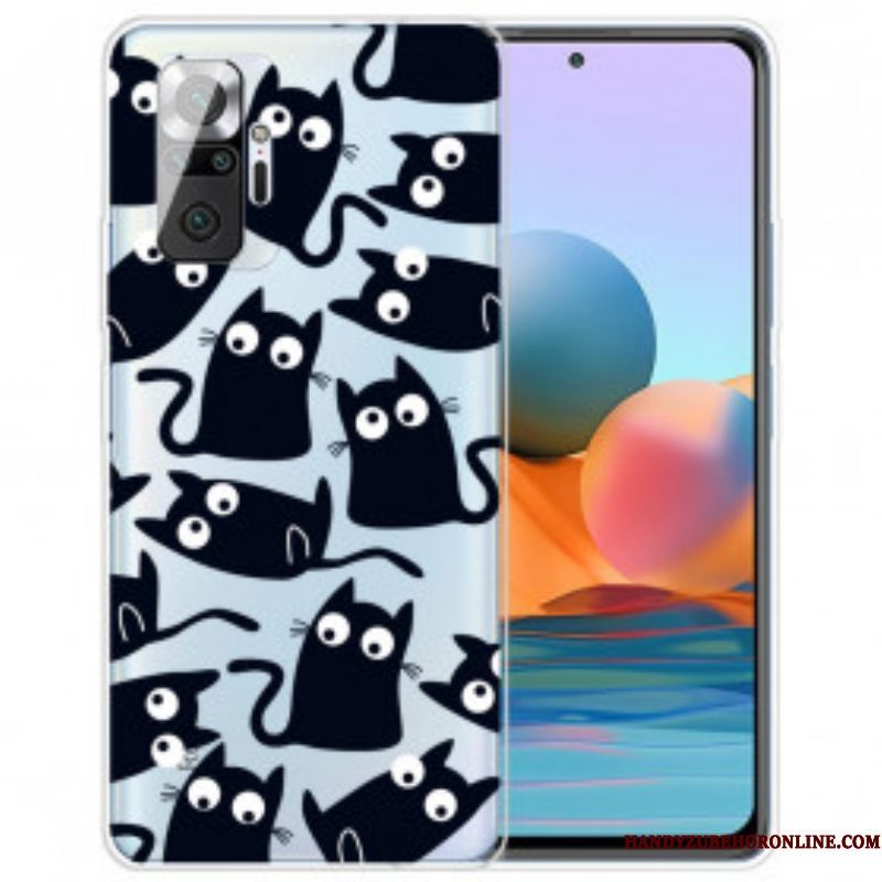 Hoesje voor Xiaomi Redmi Note 10 Pro Meerdere Zwarte Katten