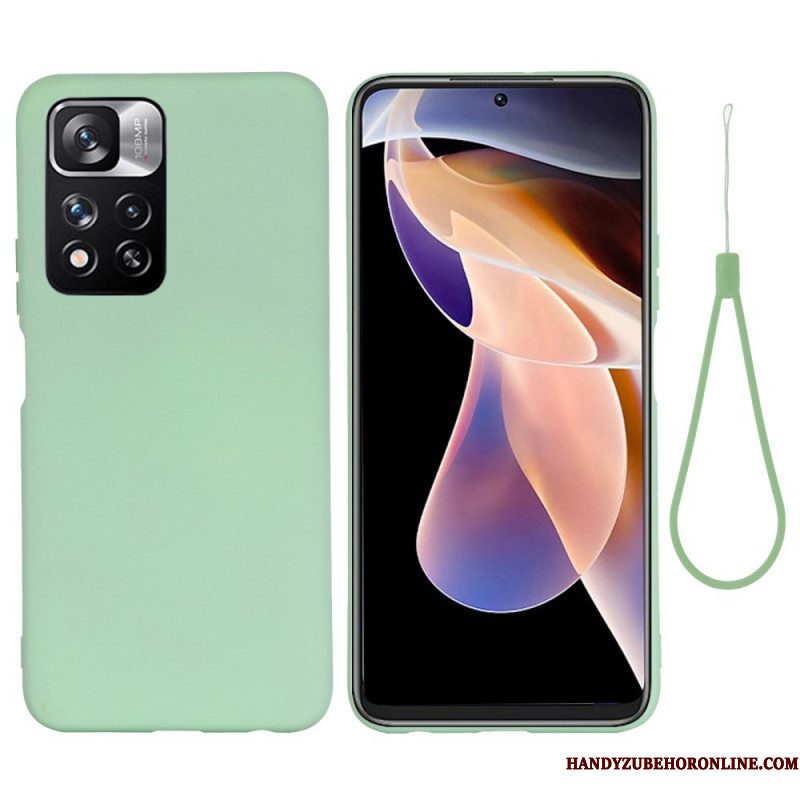 Hoesje voor Xiaomi Redmi Note 11 Pro Plus 5G Vloeibare Siliconen Met Lanyard