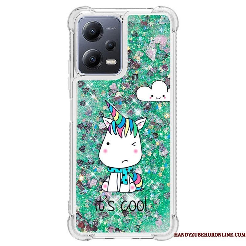 Hoesje voor Xiaomi Redmi Note 12 5G Glitter Eenhoorns