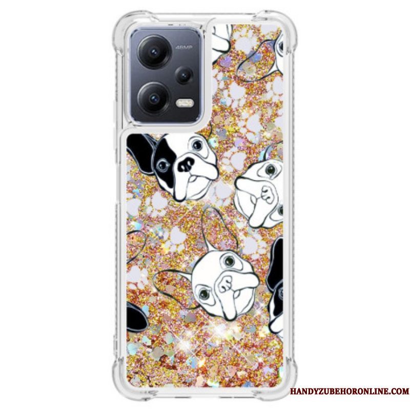 Hoesje voor Xiaomi Redmi Note 12 5G Pailletten Mr Dog