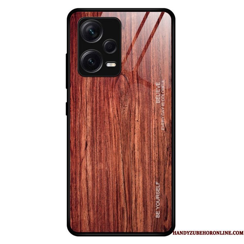 Hoesje voor Xiaomi Redmi Note 12 Pro Plus Houtdesign Gehard Glas