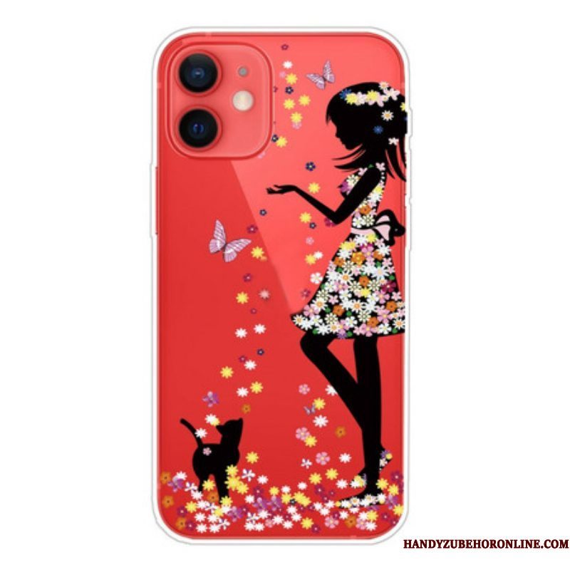 Hoesje voor iPhone 13 Mini Bloemenmeisje