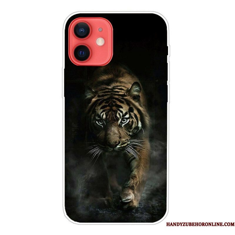 Hoesje voor iPhone 13 Mini Flexibele Tijger