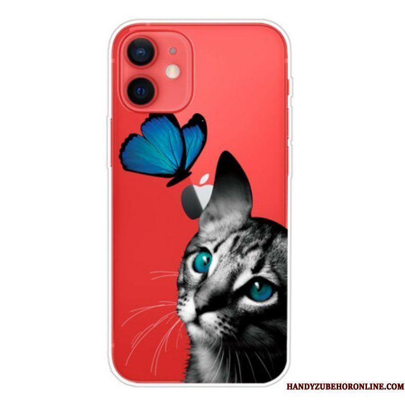 Hoesje voor iPhone 13 Mini Kat En Vlinder