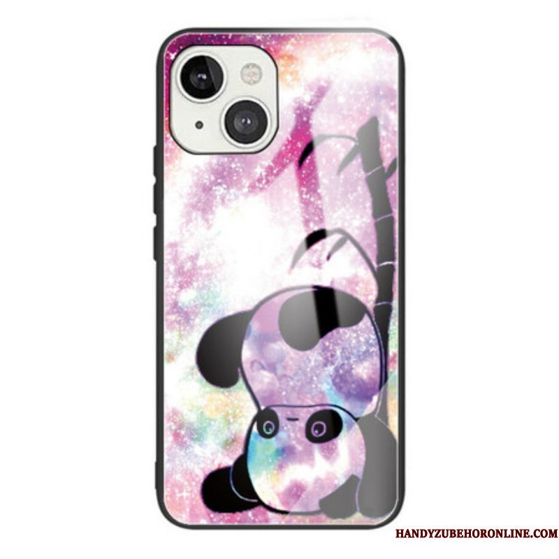 Hoesje voor iPhone 13 Mini Panda En Bamboe Gehard Glas