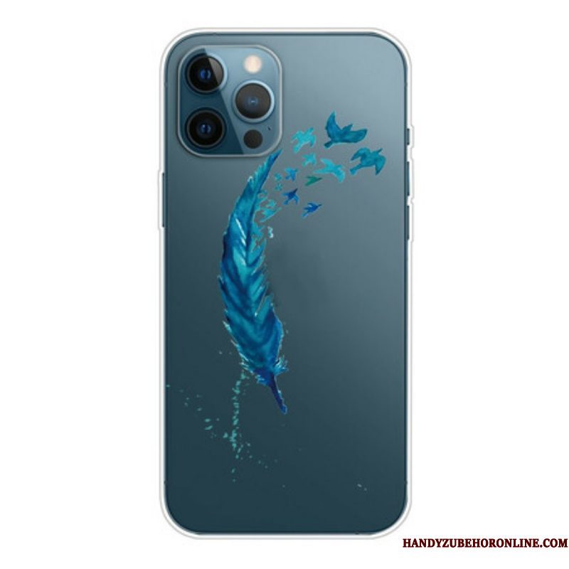 Hoesje voor iPhone 13 Pro Max Mooie Blauwe Veer