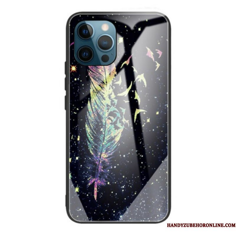 Hoesje voor iPhone 13 Pro Veren Gehard Glas