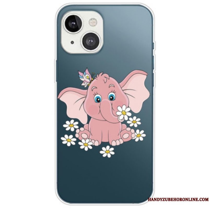 Hoesje voor iPhone 14 Plus Naadloze Roze Olifant