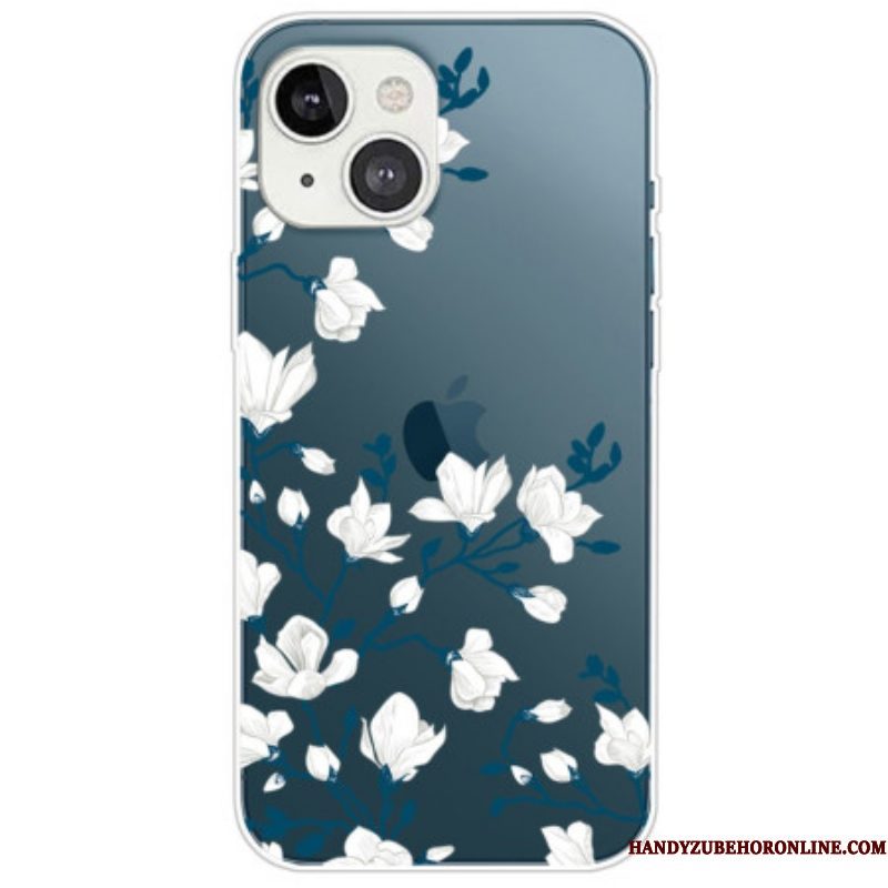 Hoesje voor iPhone 14 Plus Witte Bloemen