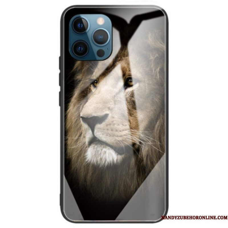 Hoesje voor iPhone 14 Pro Max Leeuw Gehard Glas