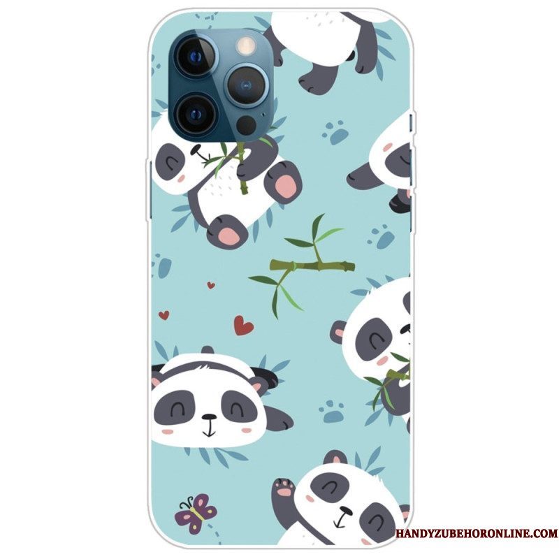 Hoesje voor iPhone 14 Pro Max Stelletje Panda's