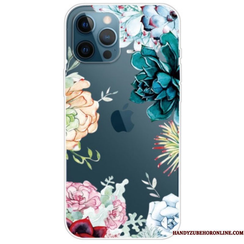 Hoesje voor iPhone 14 Pro Naadloze Aquarel Bloemen