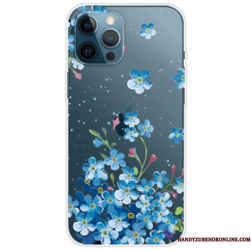 Hoesje voor iPhone 14 Pro Naadloze Blauwe Bloemen