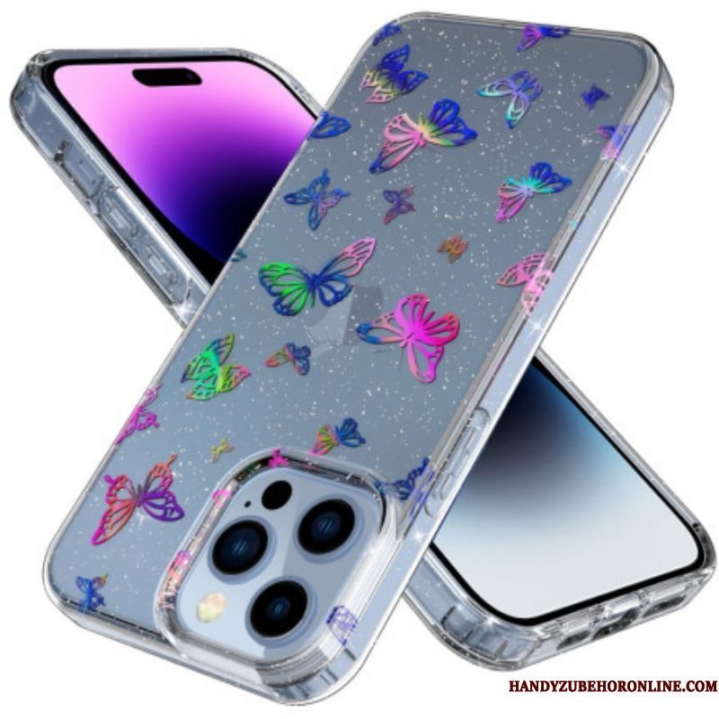 Hoesje voor iPhone 14 Pro Naadloze Vlinders