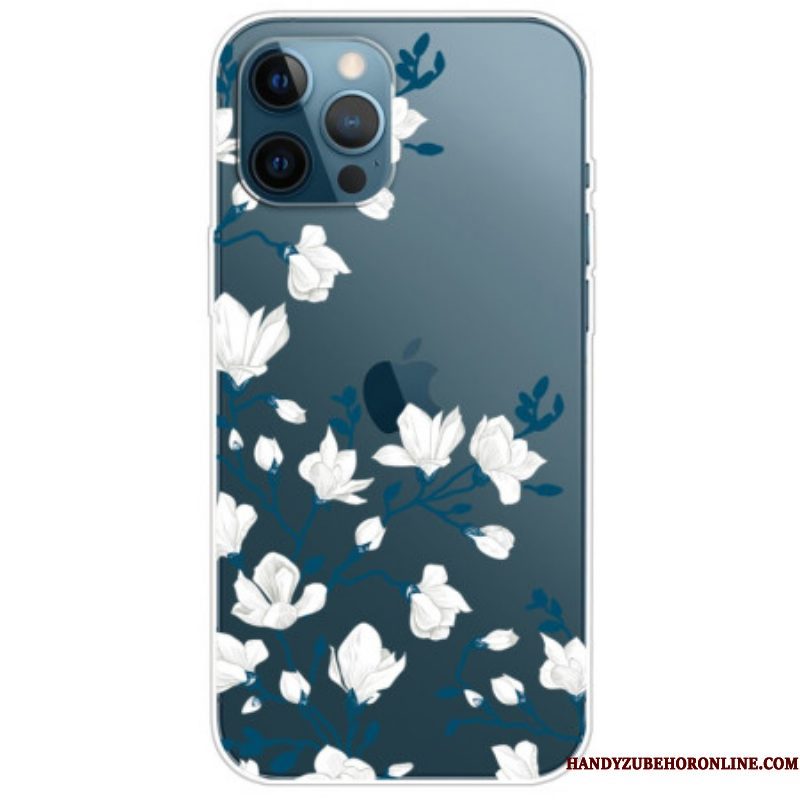 Hoesje voor iPhone 14 Pro Naadloze Witte Bloemen