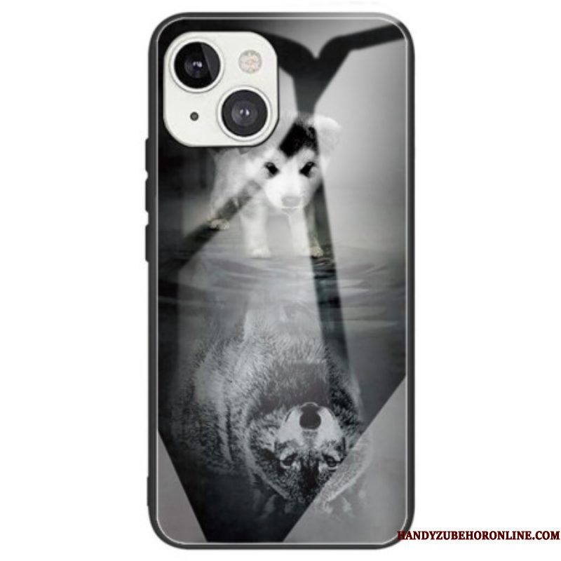 Hoesje voor iPhone 14 Puppy Dream Gehard Glas