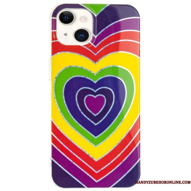 Hoesje voor iPhone 15 Plus Psychedelisch Hart