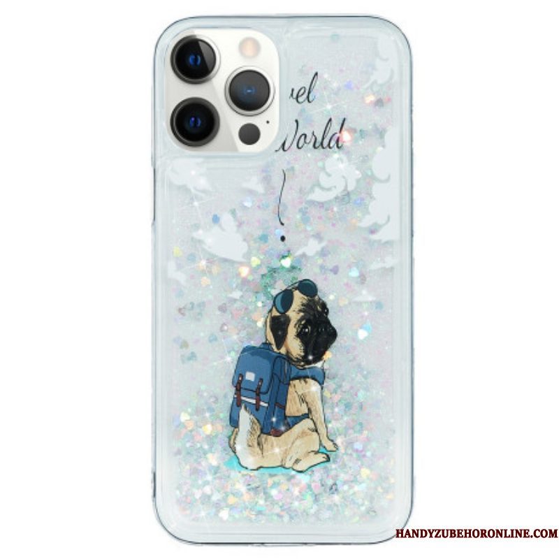 Hoesje voor iPhone 15 Pro Glitterhond