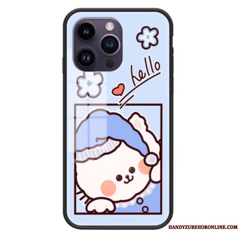 Hoesje voor iPhone 15 Pro Max Blauw Cat Gehard Glas