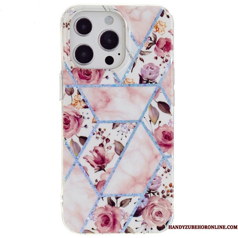 Hoesje voor iPhone 15 Pro Max Bloemenmarmer