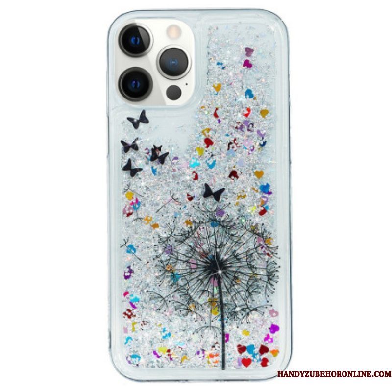 Hoesje voor iPhone 15 Pro Max Paardebloemglitter