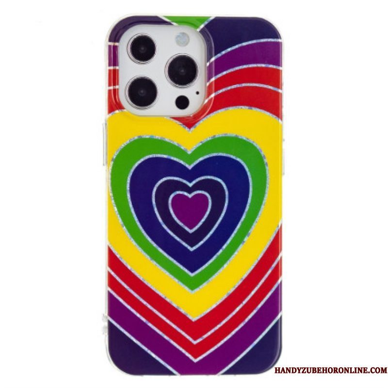 Hoesje voor iPhone 15 Pro Psychedelisch Hart