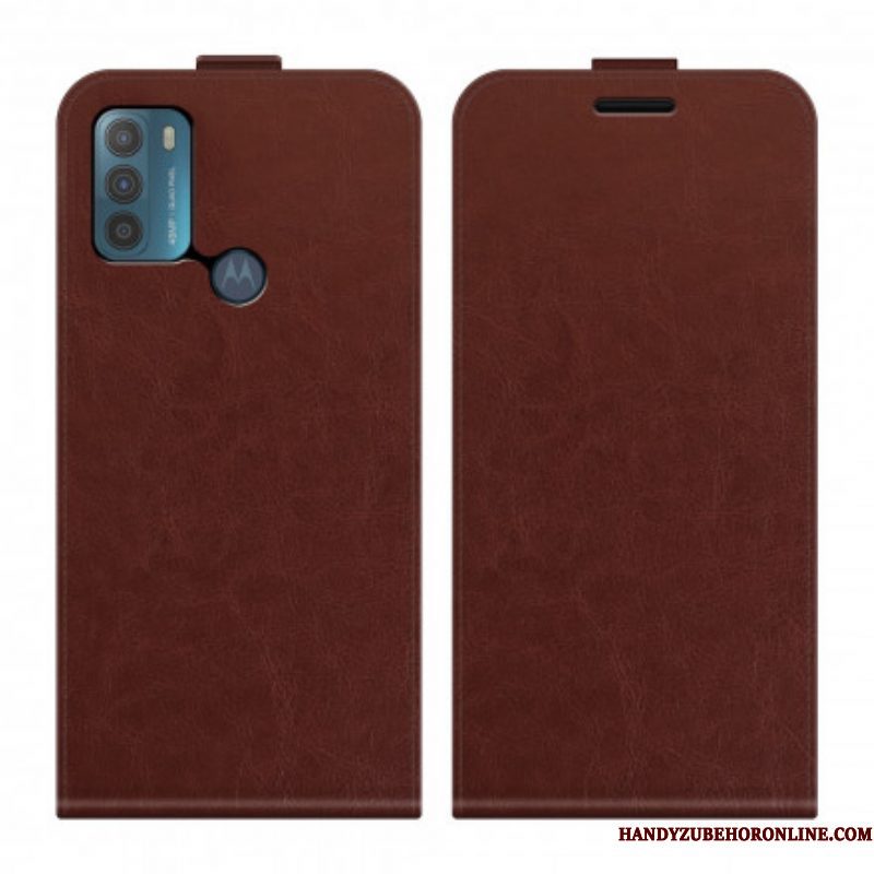 Leren Hoesje voor Moto G50 Folio-hoesje Verticale Flap Leer Effect