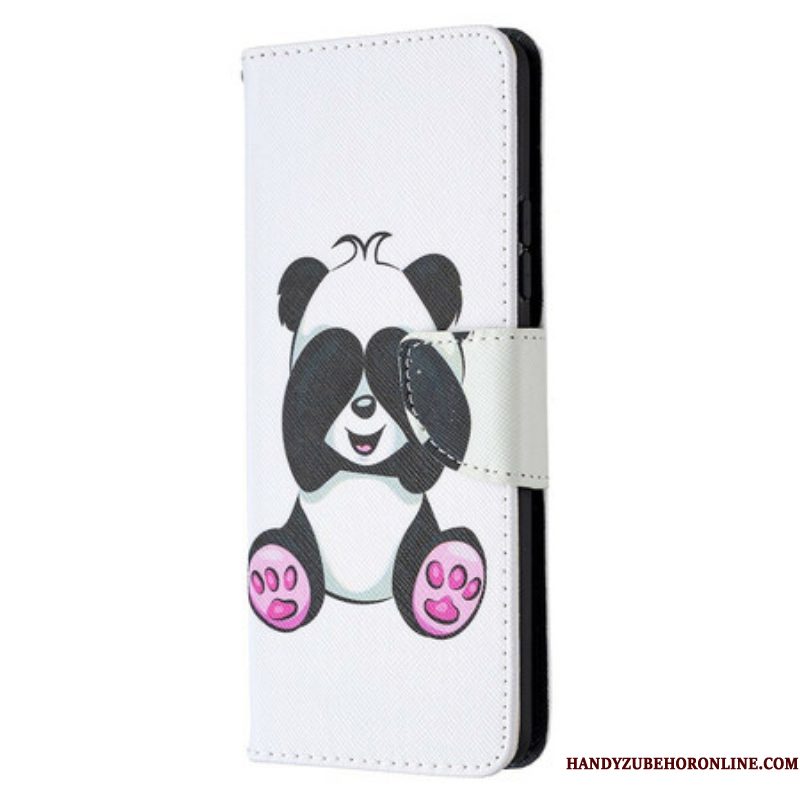 Leren Hoesje voor Samsung Galaxy A42 5G Panda-plezier