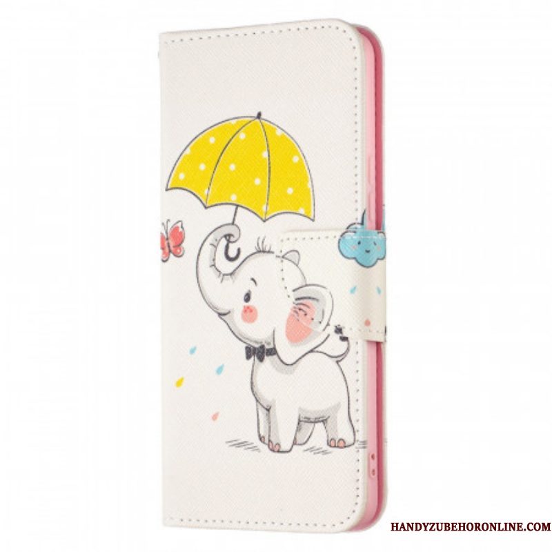 Leren Hoesje voor Samsung Galaxy A53 5G Baby Olifant