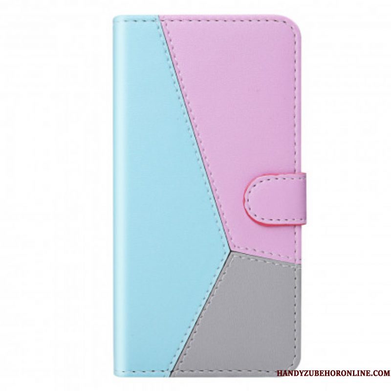 Leren Hoesje voor Samsung Galaxy M12 / A12 Driekleurig Leereffect