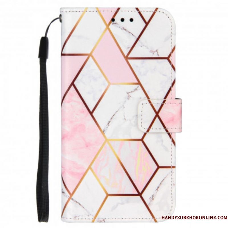 Leren Hoesje voor Samsung Galaxy M12 / A12 Geometrisch Marmer