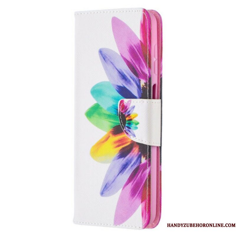 Leren Hoesje voor Samsung Galaxy M12 / A12 Waterverf Bloem