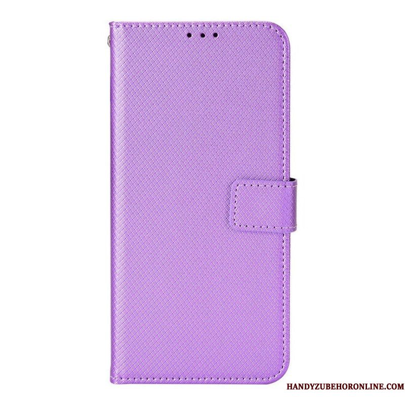 Leren Hoesje voor Samsung Galaxy M23 5G Structuurpatroon Met Riem