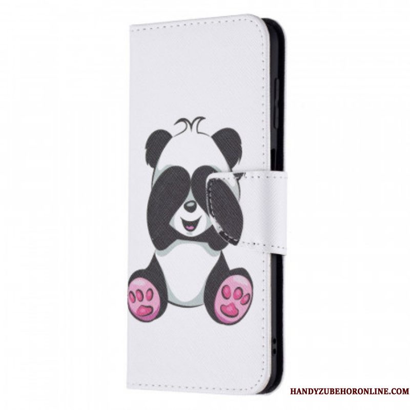 Leren Hoesje voor Samsung Galaxy M32 Panda-plezier