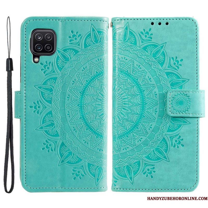 Leren Hoesje voor Samsung Galaxy M53 5G Zon Mandala