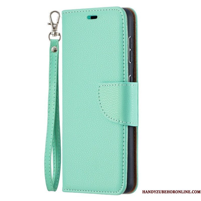 Leren Hoesje voor Samsung Galaxy S21 5G Folio-hoesje Lychee Rabat Schuin