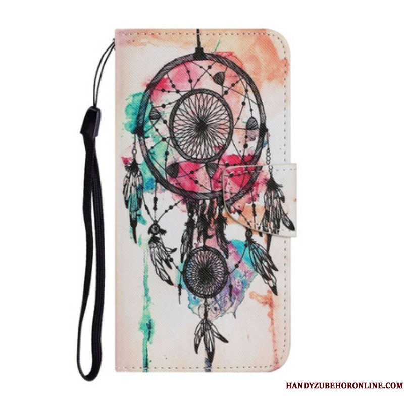 Leren Hoesje voor Samsung Galaxy S21 FE Dromenvanger Aquarel