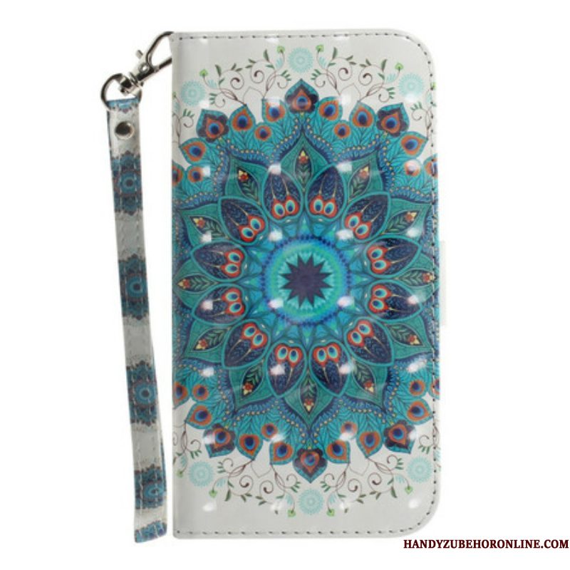 Leren Hoesje voor Samsung Galaxy S21 FE Met Ketting Meesterlijke Mandala Met Riem