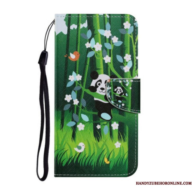 Leren Hoesje voor Samsung Galaxy S21 FE Panda Wandeling