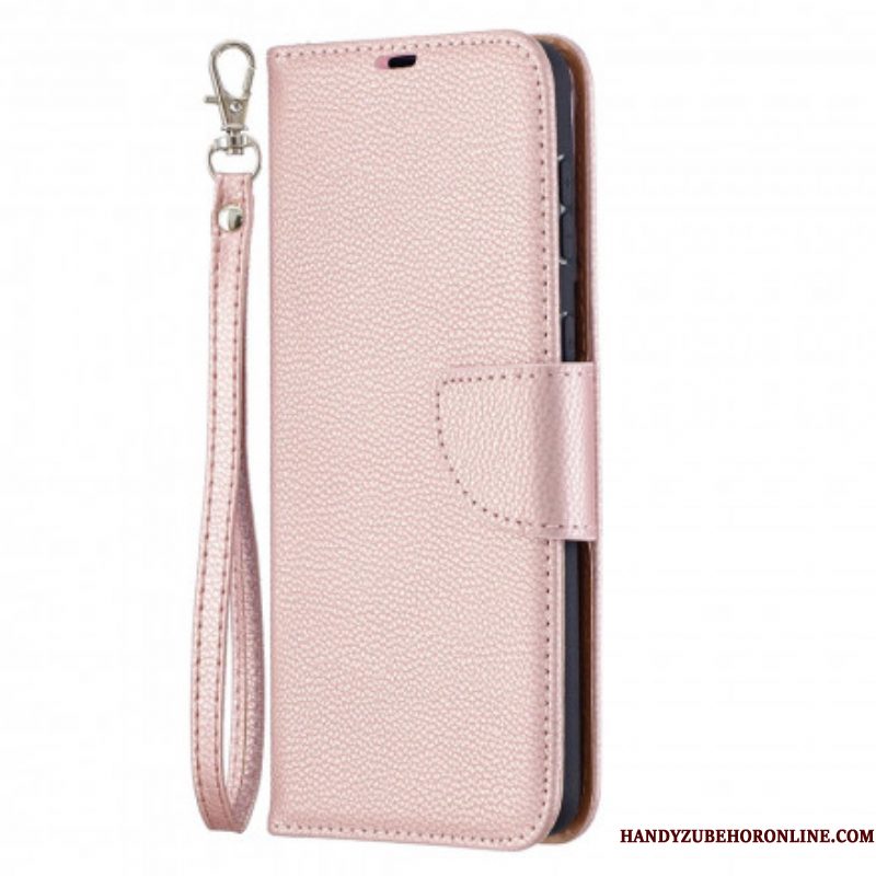 Leren Hoesje voor Samsung Galaxy S21 Plus 5G Folio-hoesje Lychee Rabat Schuin