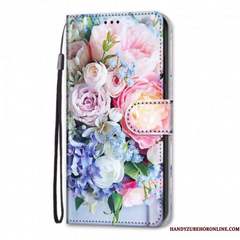 Leren Hoesje voor Samsung Galaxy S21 Ultra 5G Bloemen Wonder