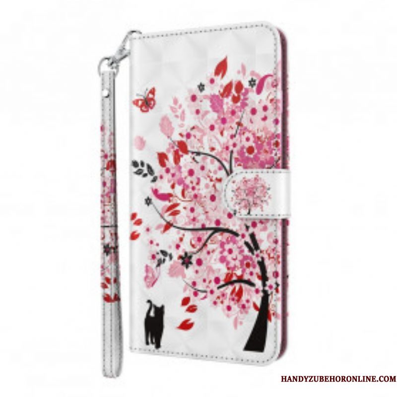 Leren Hoesje voor Samsung Galaxy S21 Ultra 5G Roze Boom