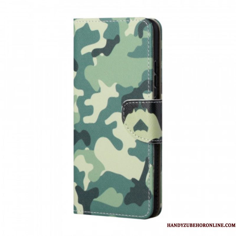 Leren Hoesje voor Samsung Galaxy S22 Plus 5G Militaire Camouflage